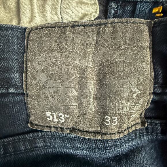Levi’s 513 Slim Straight Jeans W33 L32 Dark Wash Denim USA Made 08513-0706 - Picture 3 of 8
